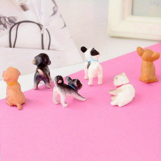 6pcs Scale Simulation Cat and Dog Dollhouse Miniature Model Doll House Decoration Dolls Accessories