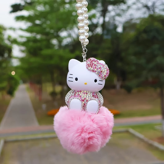 Hello Kitty Plush Car Hanging Piece Cute Car Decoration