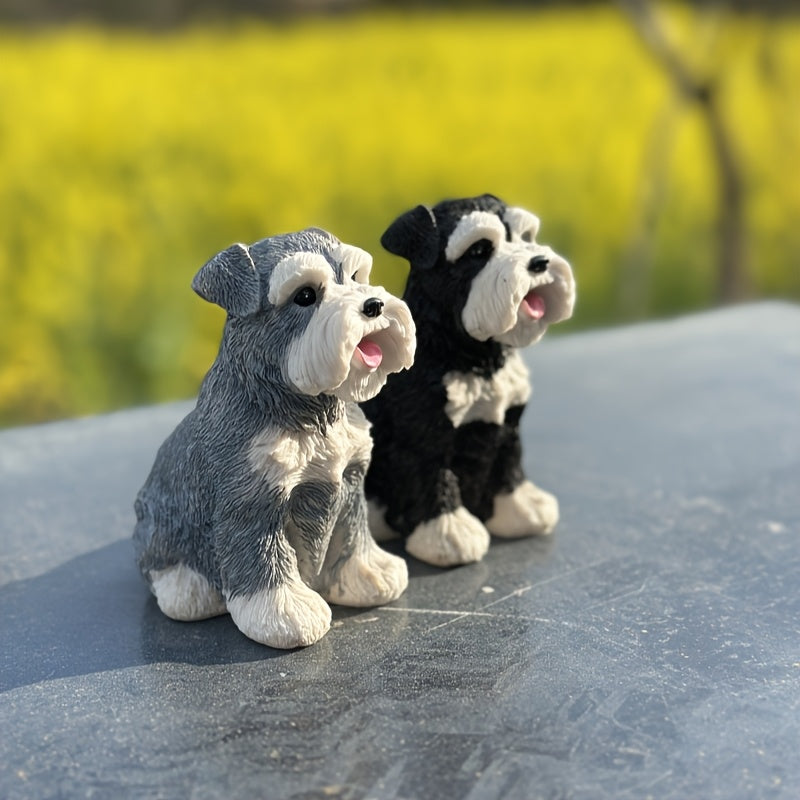 [Schnauzer Dog Statue] Simulated Schnauzer Dog Statue | Car Ornament Home Decor Outdoor Sculpture