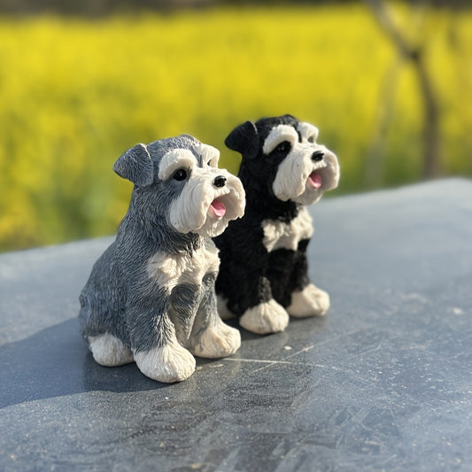 [Schnauzer Dog Statue] Simulated Schnauzer Dog Statue | Car Ornament Home Decor Outdoor Sculpture