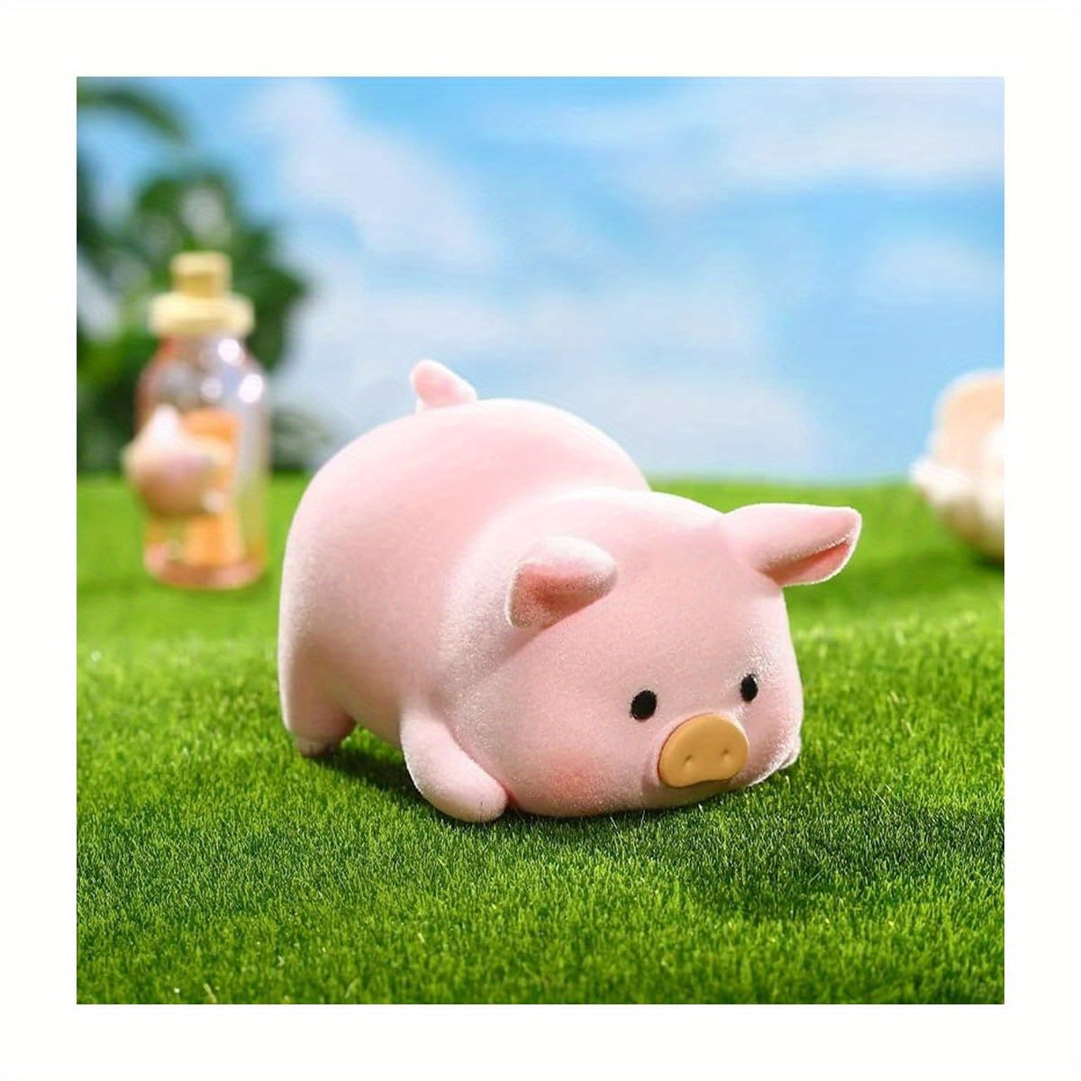 maidimiao Flocking Cute Piggy Daily Life 1pc Pig Mystery Box Bags Figures Collectible Toys Birthday Gifts Miniature Figurines Dector