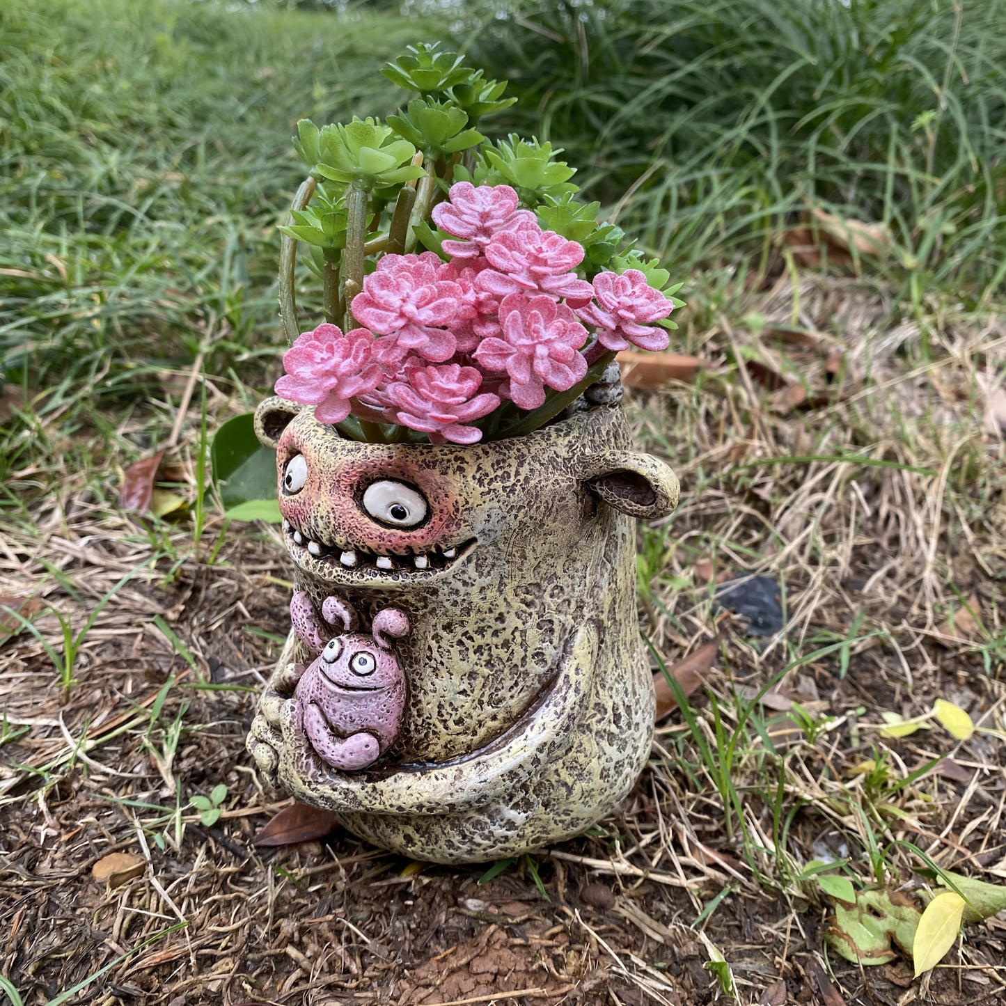 Monster Flower Pot Courtyard Decoration Ornament Creative Tooth-Shaped Monster Flower Pot Balcony Decoration