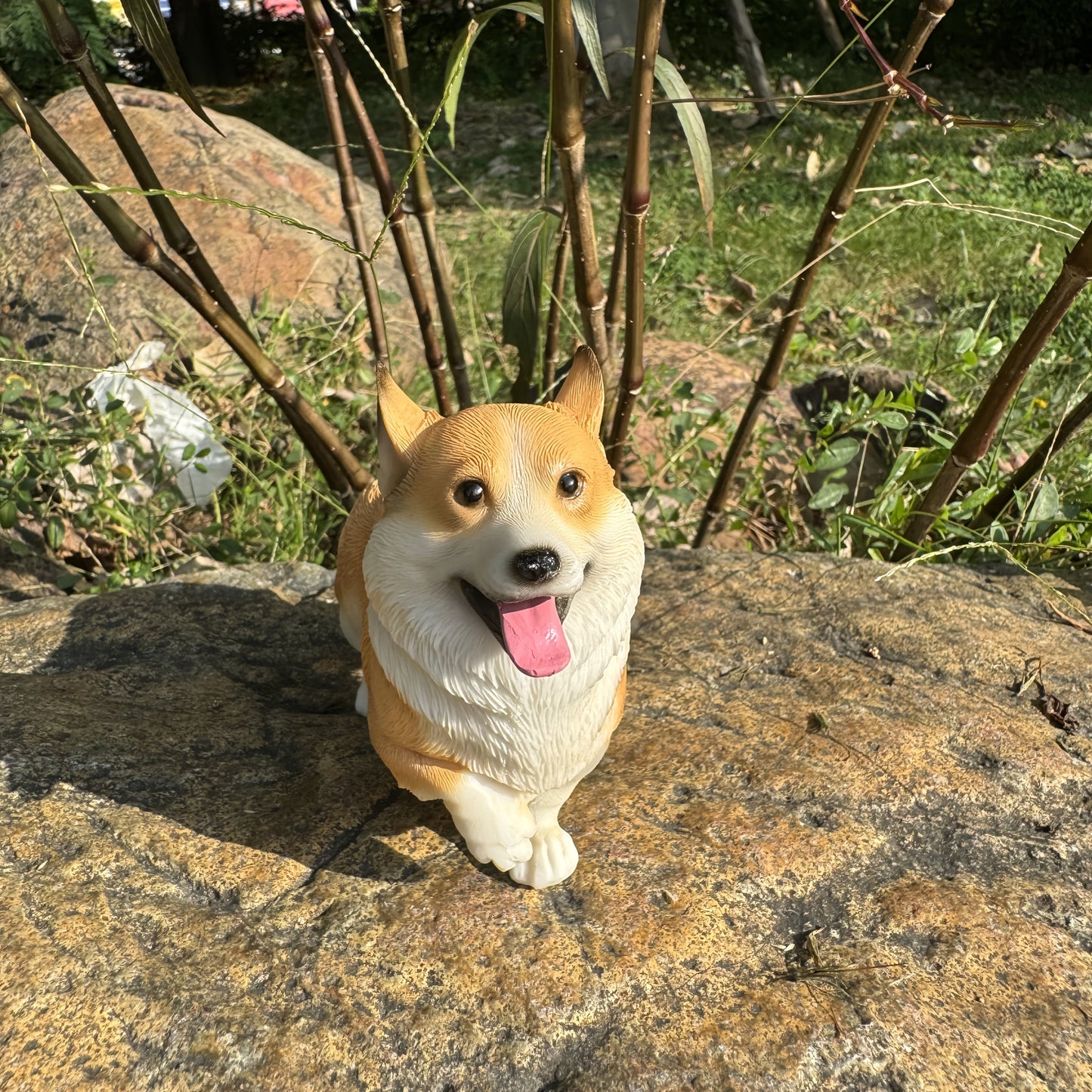 1pc Classic Resin Corgi Dog Statue, Versatile Indoor & Outdoor Decor, Alphabet Animal Theme, Ideal for Christmas, Halloween, Easter, Thanksgiving - No Electricity Needed