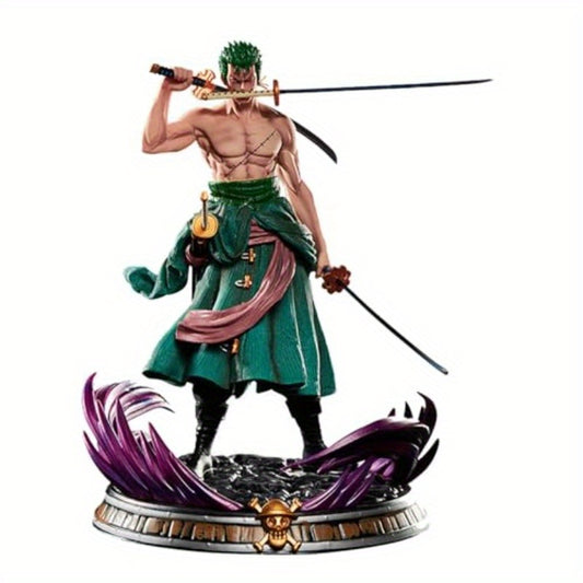 Zoro Action Figure - Anime Character Statue with Three Swords, PVC Toy Figure Collection Gift for Boys and Girls, Mixed Colors, Detailed Artwork, Collectible Item, Anime Fans