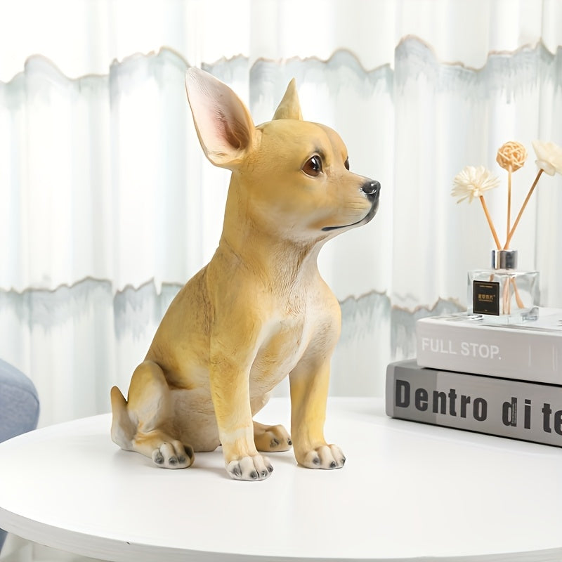 1pc Lifelike Dog Statue - Resin Sculpture of English Bulldog & Black-and-Tan Dog Figurine, Creative Home Decor Accent for Living Room or Office
