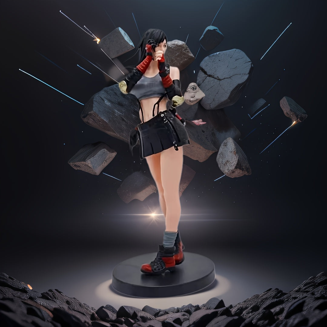 Tifa Beauty PVC Collectible Figurine - Dynamic Action Pose with Detailed Armor, Ideal Gift for Valentine's Day, Christmas, Easter, Halloween | Perfect for Boys and Girls, Stunning Desktop Decoration