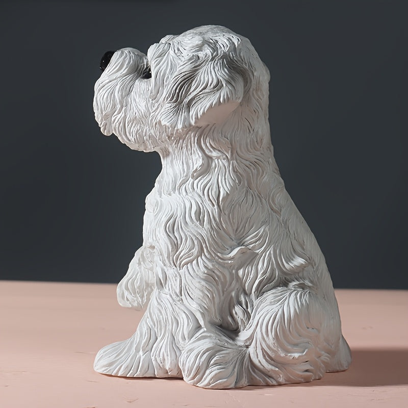A Charming Lifelike Puppy Made of Handcrafted Resin, Perfect for Desktop Decoration, Home Decor, And Holiday Gifts.