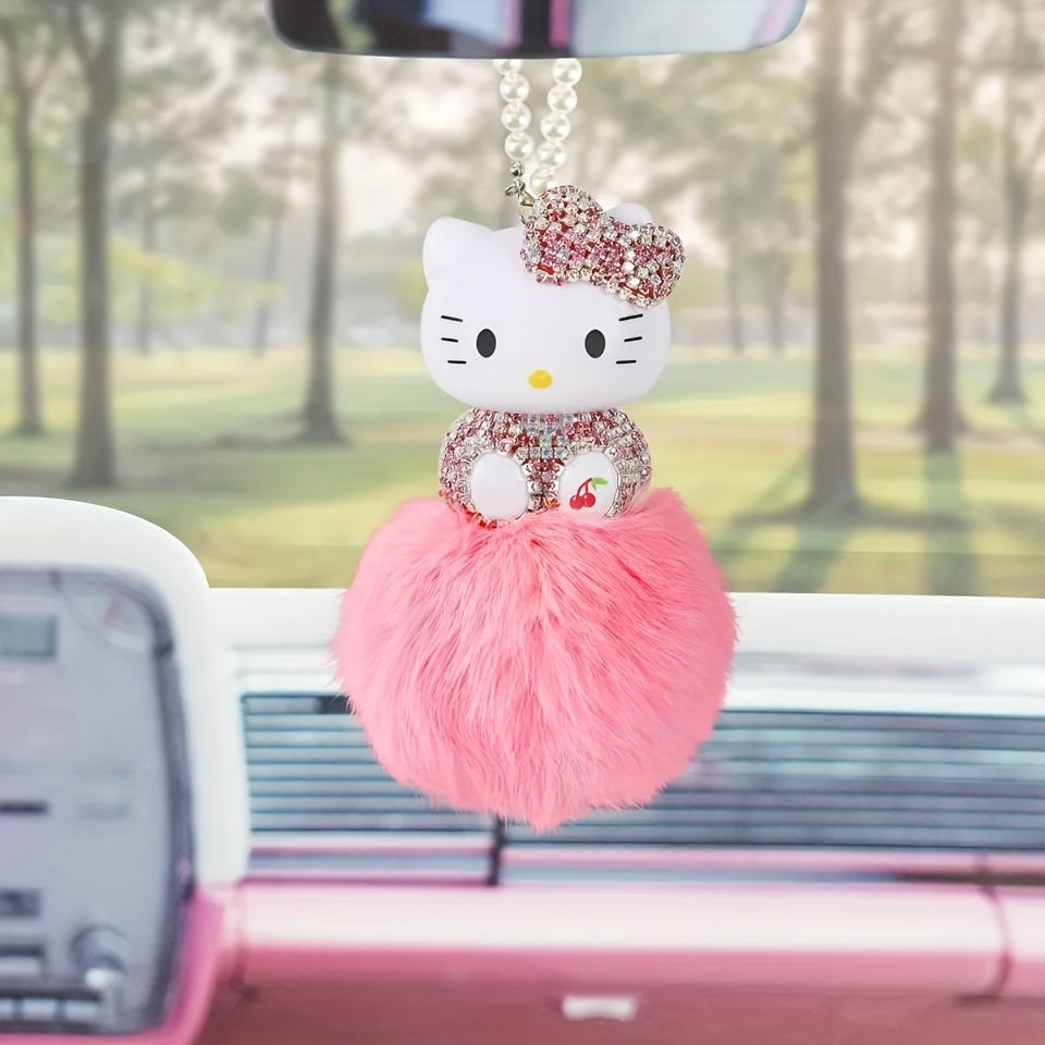 Hello Kitty Plush Car Hanging Piece Cute Car Decoration