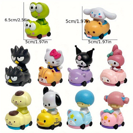10pcs Sanrio Figure Set Hello Kitty And Friends Anime Themed Figures Toy Set Decorative Room Ideal for Birthday Holiday Gifts