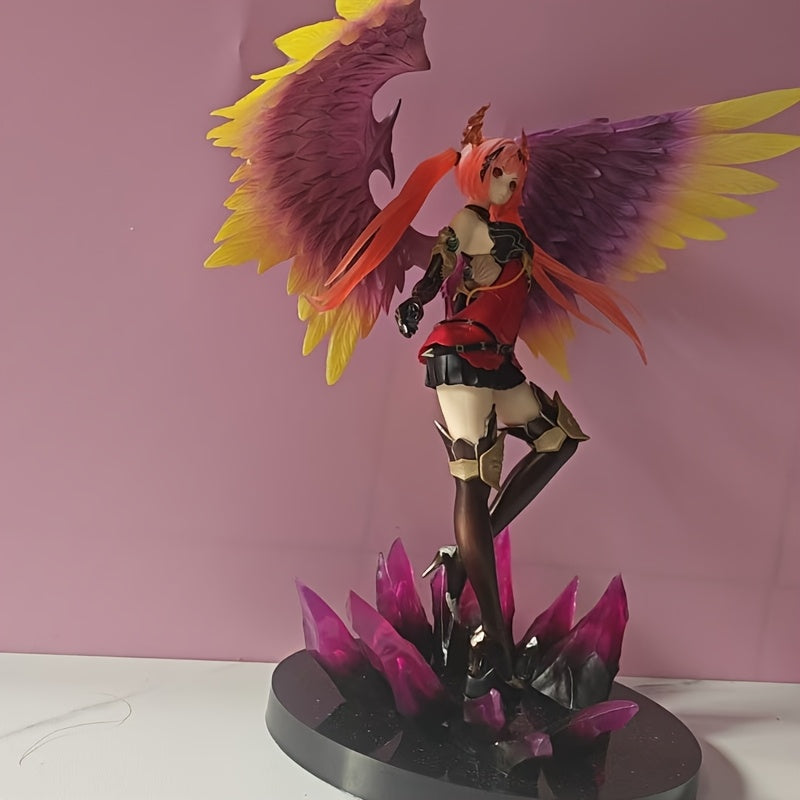 [Dark Angel Olivia] Highly Detailed Bahamut Dark Angel Olivia Statue Model | Dynamic Pose, Purple & Golden Wings, Dual Swords & Crystal Base | Anime Bookshelf Decor, Ideal Gift for Anime Fans