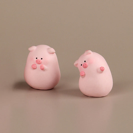 5pcs Whimsical Resin Pig Figurines - Cute Cartoon Tall and Short Pig Decorations, Suitable for Micro Landscape, Desktop Display, Home Statue Ornaments