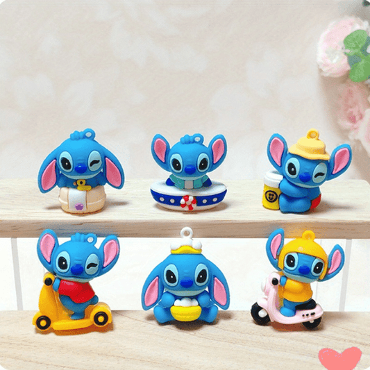 5pcs Disney Stitch Team Action Figures, Suitable for Valentine'S Day Party, Birthday and Easter Decoration and New Year Gifts Mini Cartoon Character Models