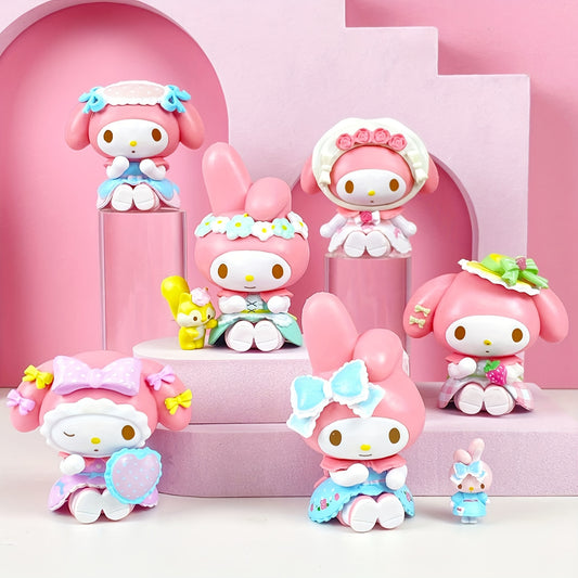 6pcs Sanrio Decorative Ornament, Cute Cartoon Ornament, Room Decoration Desktop Ornament Decoration for Women And Girls