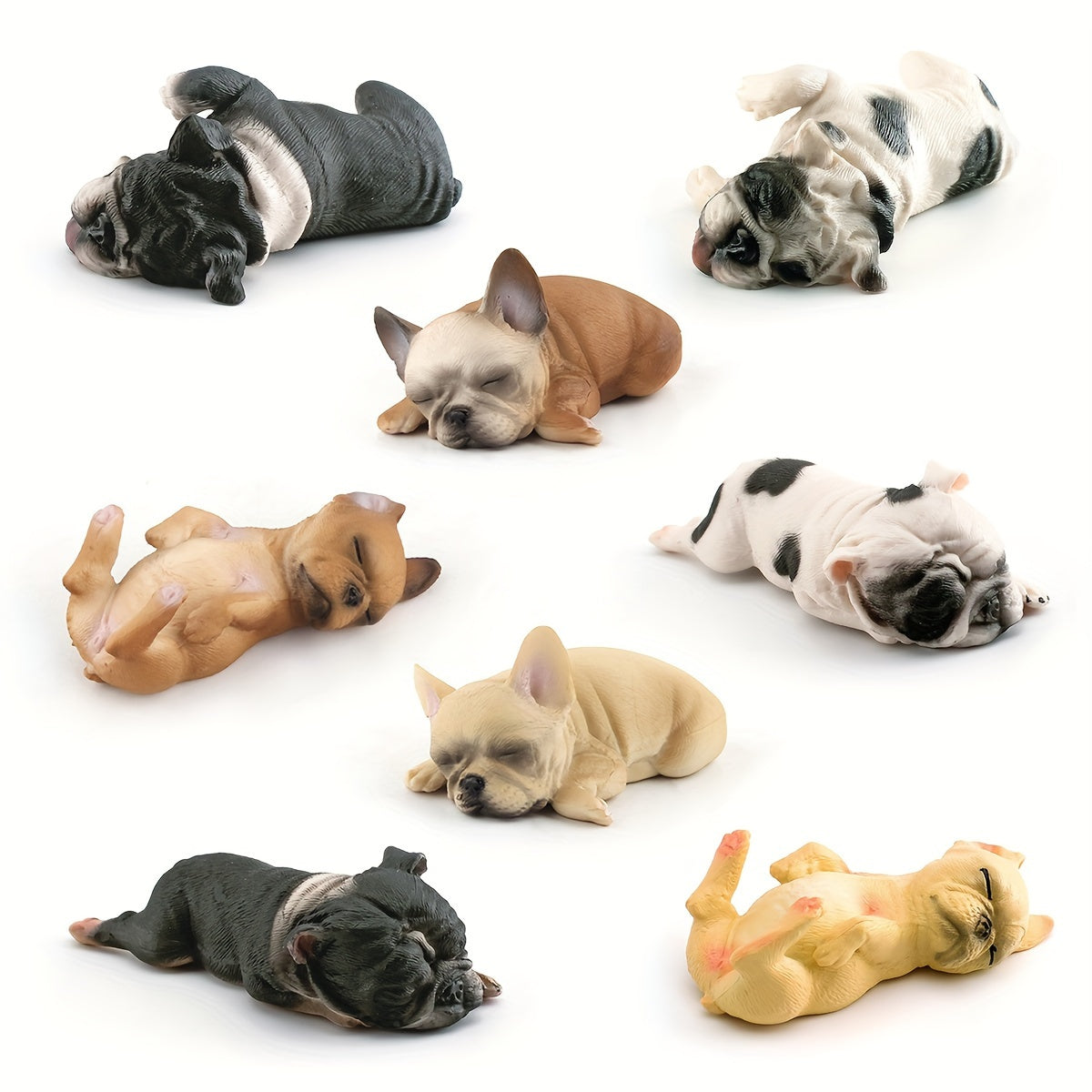 Children's Simulation Animal Dog Model Sleeping French Bulldog Shiba Inu Pet Toy Educational Ornament