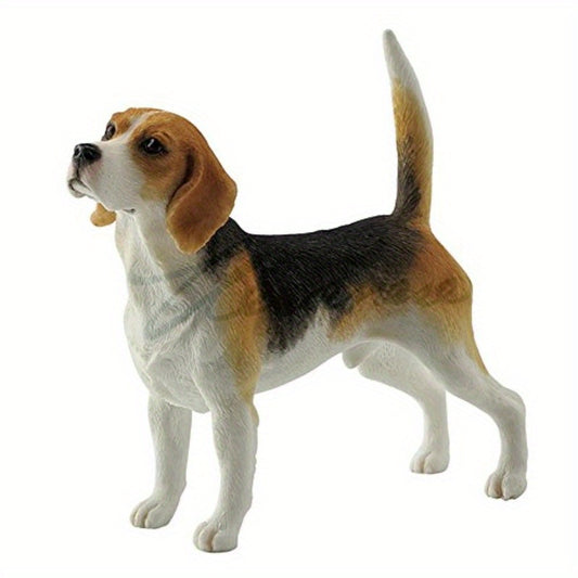 Vintage Beagle Dog Resin Sculpture - 3.1" Wall-Mounted Metal Decor with Realistic Brown & White Design, Perfect for Home, Wedding, or Office Decoration, Home Decor Accent | Realistic Beagle Design | Wallmounted Sculpture, Dog Decor