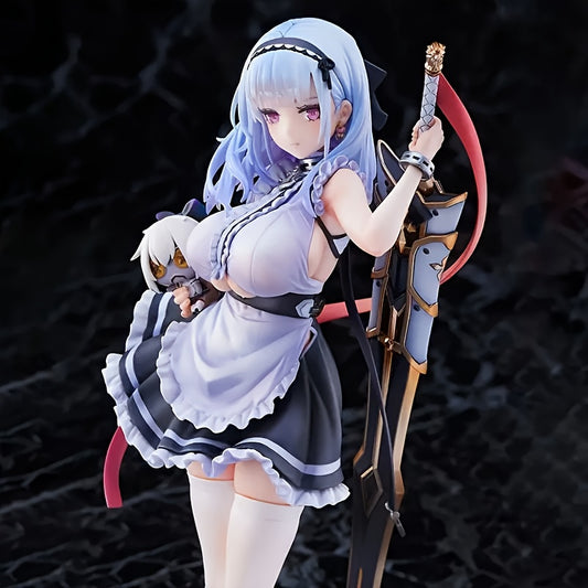 Collectible Figure Statue - 8.27inch Anime-Style Maid with Bow and Arrow, Black and White Outfit, Detailed Armor Design, High-Quality Collectible Display for Fans, Anime Figurine, Dynamic Pose, Intricate Detailing