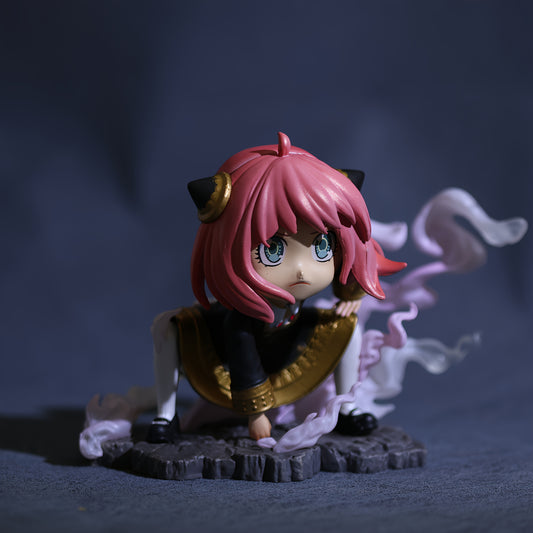 Anime Girl Figure with Dynamic Pose - Pink Hair, Golden Eyes, Black Ears, Outstretched Arm - Collectible PVC Statue for Home/Office Decor, Birthday & Holiday Gifts - Detailed Anime Character Decoration for Fans, Anime Figurine, Elegant Design, Decorative