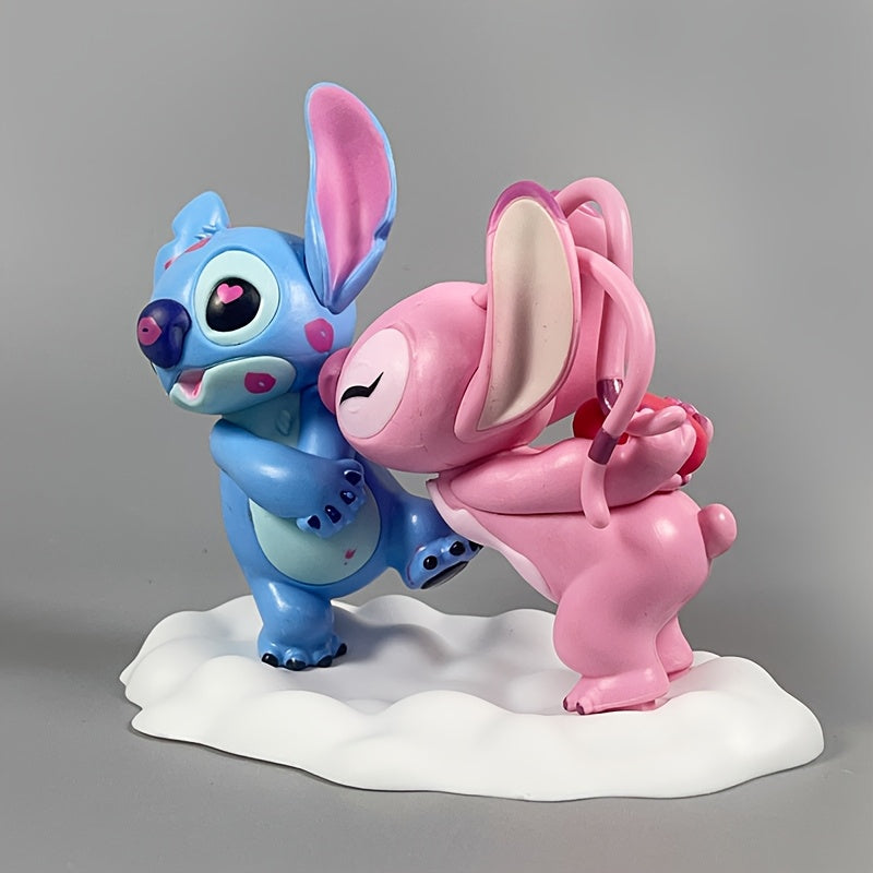 [Cute Stitch Figurines] Cute 1pc Stitch & Lilo Cartoon Couple Figurines | PVC Action Figures, Desk Decor Collectible Art, Ideal Gift for Fans, Stitch Collectible