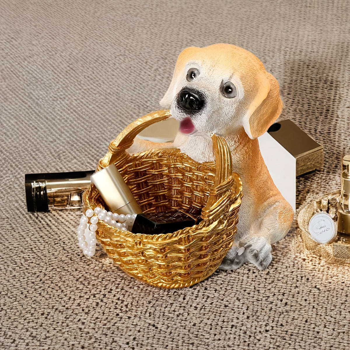 Creative Cute Dog-Themed Key and Remote Control Storage Box, Resin Craft Decoration for Home Entrance, Living Room Shoe Cabinet, Desktop, Various Small Ornaments