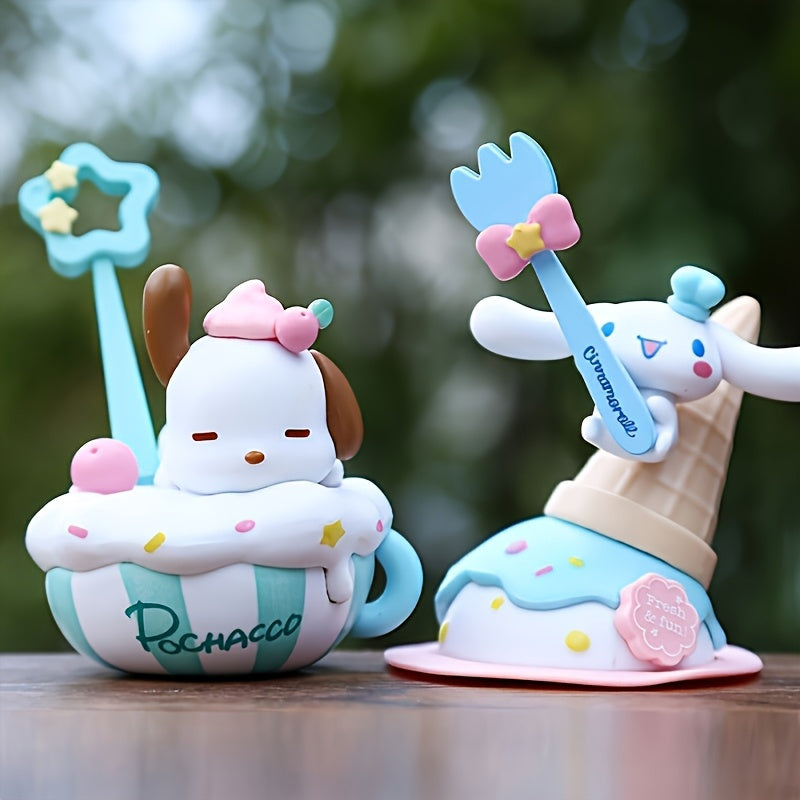 Sanrio Official 6pcs Set for hello kitty & Friends Anime PVC Models - Cute Collectible Figurines, No Power Required, Birthday Christmas Halloween Fan Gifts, Multifunctional Home Decor