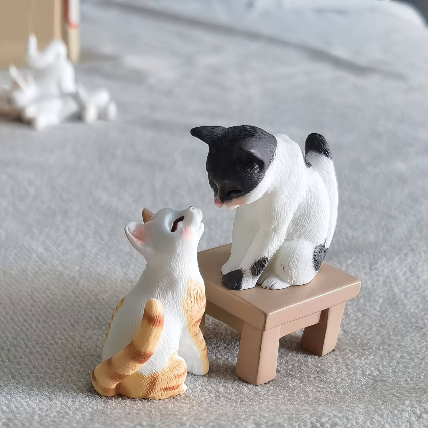 10pcs Realistic Kitten, Creative Micro-Landscape Resin Crafts Cartoon Cute Kitten, Imitation Animal Crystal Ball Accessories