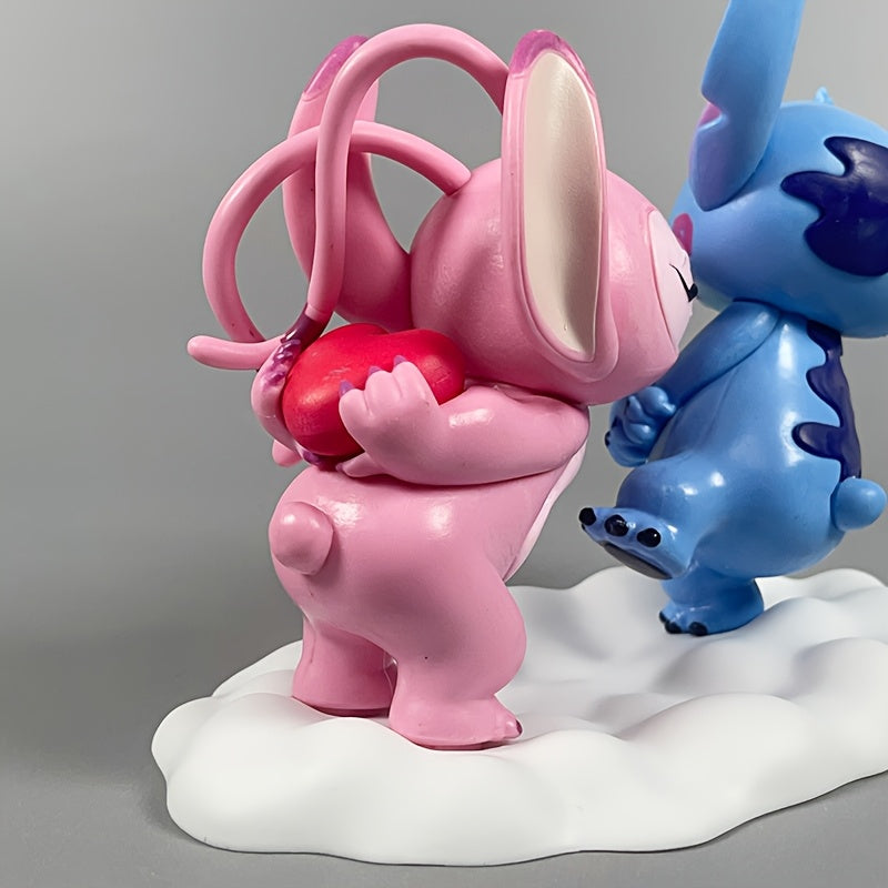 [Cute Stitch Figurines] Cute 1pc Stitch & Lilo Cartoon Couple Figurines | PVC Action Figures, Desk Decor Collectible Art, Ideal Gift for Fans, Stitch Collectible