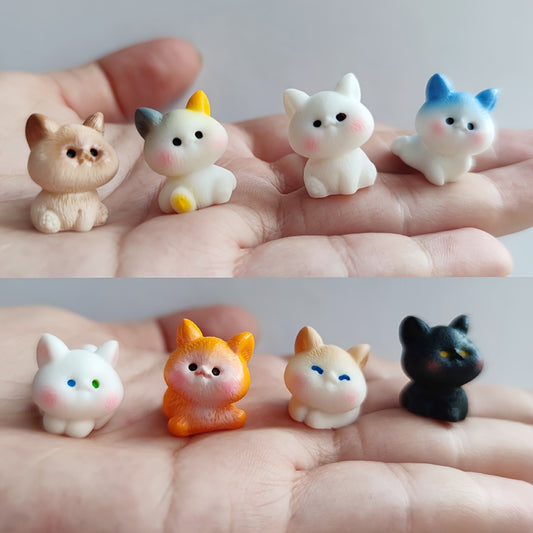 [10pcs Kitten Figurines] 10pcs Adorable Kitten Family Figurines Set | Including White Cat, Siamese Cat, Orange Tabby, Calico Cat, Persian Cat, and Black Cat | For Home Decor, Dollhouses, Cars, Parties, Scene Decoration, DIY Accessories, or as Gifts
