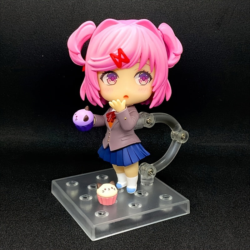 [Cute Anime Figurine] Vibrant Anime Girl Figurine with Interchangeable Faces | PVC Collectible Statue, Perfect for Car & Desk Decor, Ideal Gift for Anime Fans