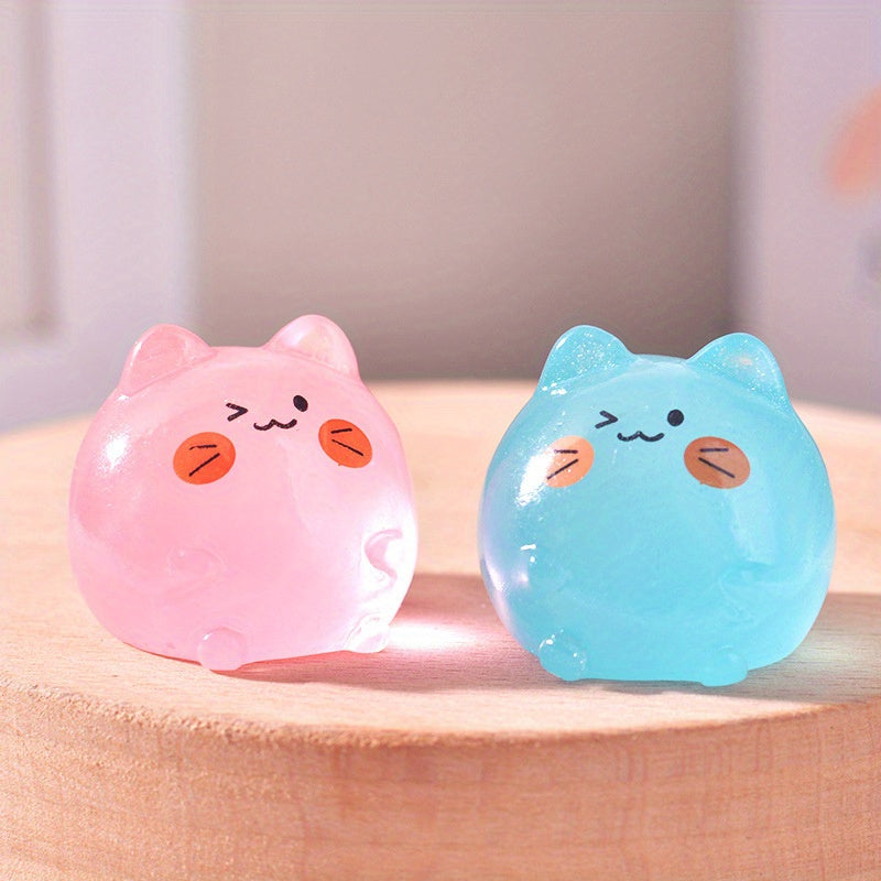 10 Cute Luminous Kitten Small Ornaments Creative Home Desktop Decoration Accessories Micro Landscape Cartoon Luminous