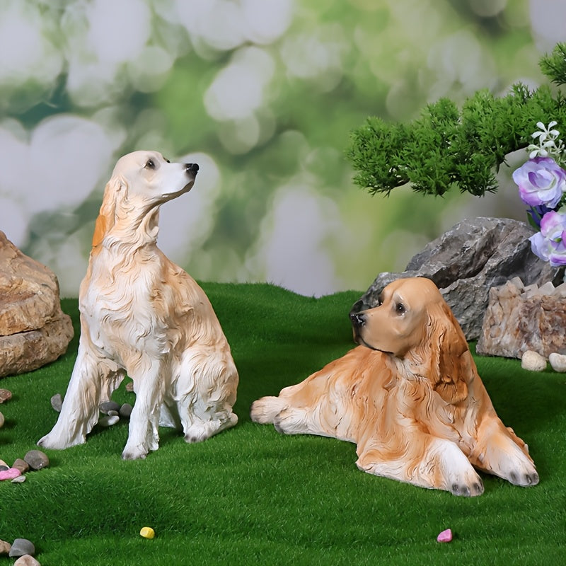 1 Golden Retriever Statue Ornaments, Small Statue Ornaments, Animal Statue Ornaments, Suitable for Garden, Home Decoration, Patio And Lawn Decoration, Animal Lover Collection, Holiday Gift Choice