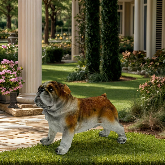 1pc Ultra Cute Bulldog Resin Statue - Decorative Animal Sculpture for Easter, Outdoor Garden & Patio Decor, No Electricity Needed, Easy Floor Mount, Dog Decor, Easter Decoration, Decorative Art Piece