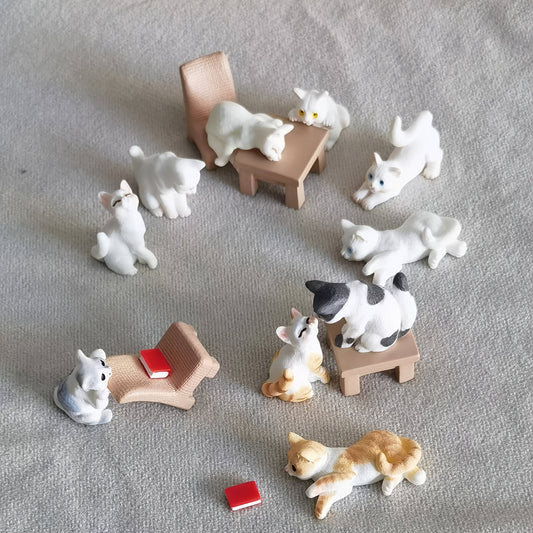 10pcs Realistic Kitten, Creative Micro-Landscape Resin Crafts Cartoon Cute Kitten, Imitation Animal Crystal Ball Accessories
