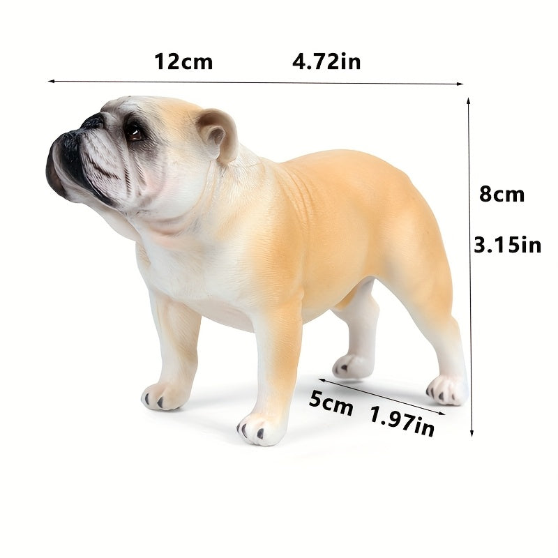 A Realistic Static Model of a Bulldog, a Pet Dog Gift Toy Decoration from The Animal World.