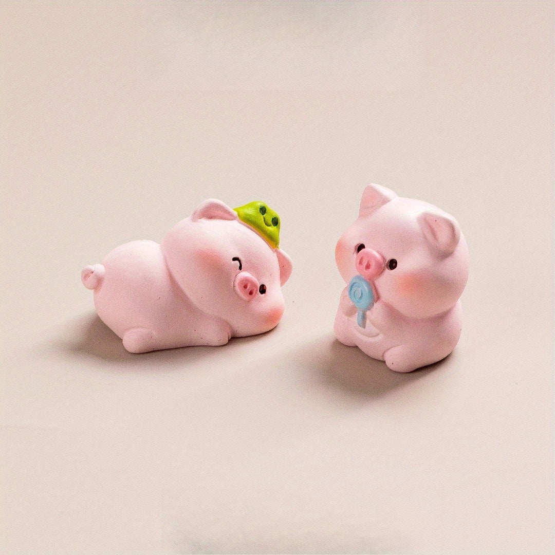 [4pcs] Cute Little Pig Figurines, Office Desktop Decorations, Home Bedroom Decorations, Fixed Glue Gifts, Holiday Gifts, for Friends And Colleagues, Cute Figurines, Make You Feel Happy.