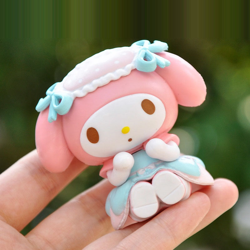 1/6pcs Sanrio Doll Tea Party Hello Kitty for Room, Car Decoration Figurines