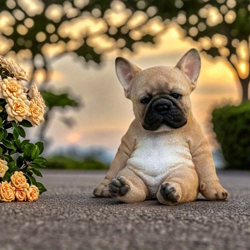 [Resin Dog Figurine] Resin French Bulldog Puppy Figurine | Indoor/Outdoor Home Decor for Living Room, Garden, Office - Perfect Gift for Christmas, Halloween, Birthdays & Graduations