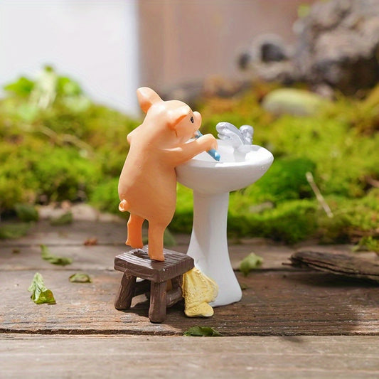 1pc Pig-Shaped Garden Art Decoration