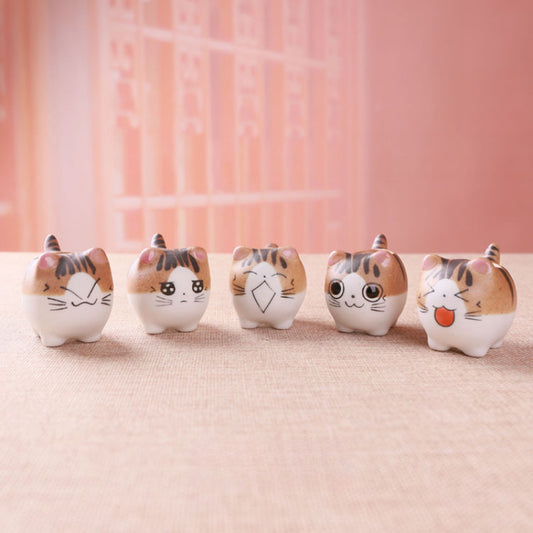 Cute Ceramic Animal Flower Pots - Whimsical Cat & Bear Designs with Heart Accents, Durable Indoor/Outdoor Planters for Succulents, Small Plants, Garden Decor, Plant Decor, Playful Design, Classic Ceramic