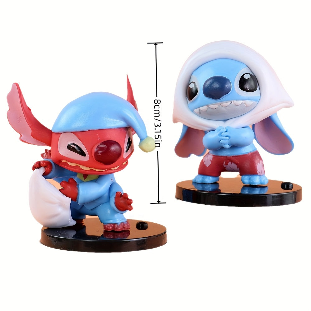 6pcs Disney Licensed Stitch Collectible Figurines, 3.15 Inch Desktop Collectible, Perfect Gift For Family And Friends