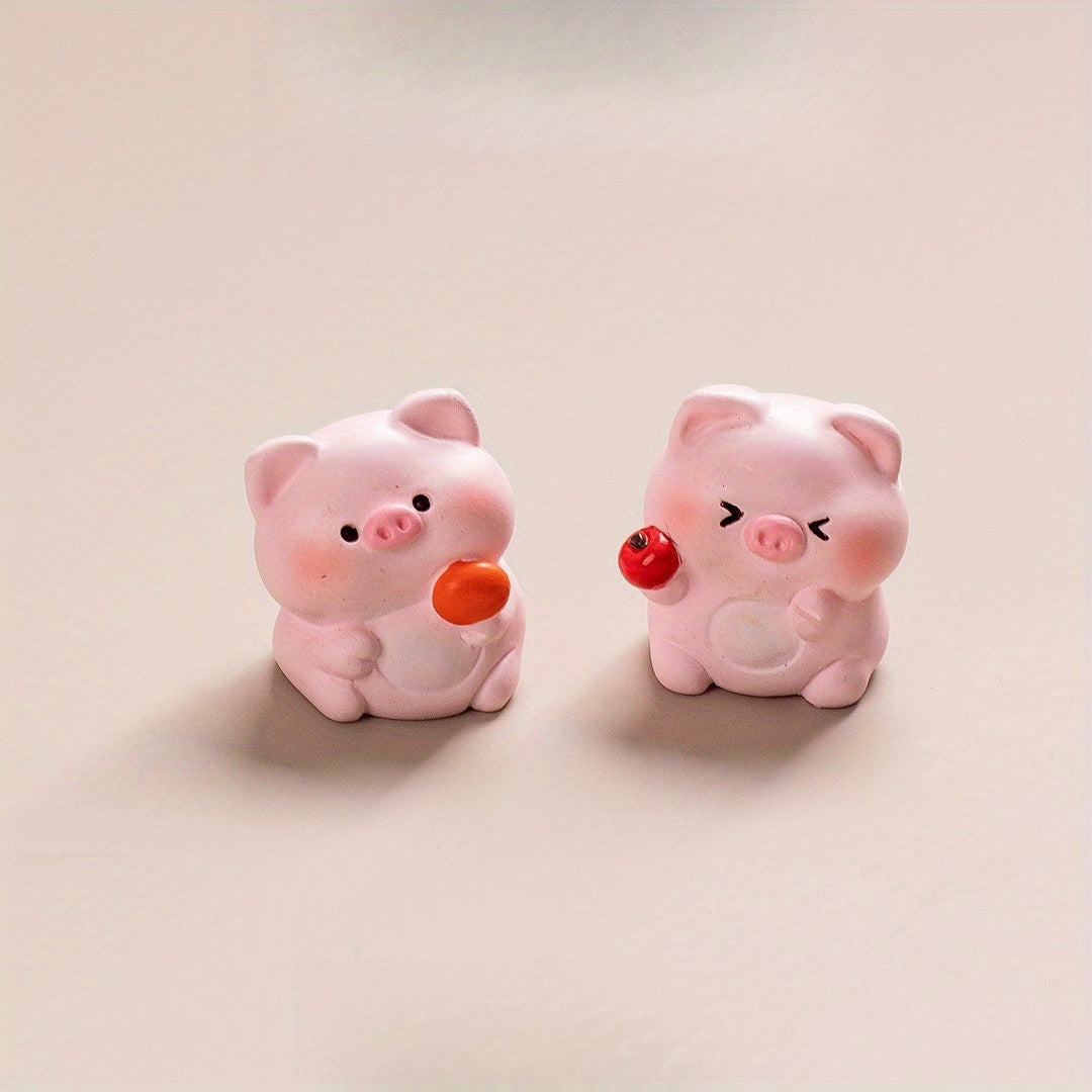 [4pcs] Cute Little Pig Figurines, Office Desktop Decorations, Home Bedroom Decorations, Fixed Glue Gifts, Holiday Gifts, for Friends And Colleagues, Cute Figurines, Make You Feel Happy.