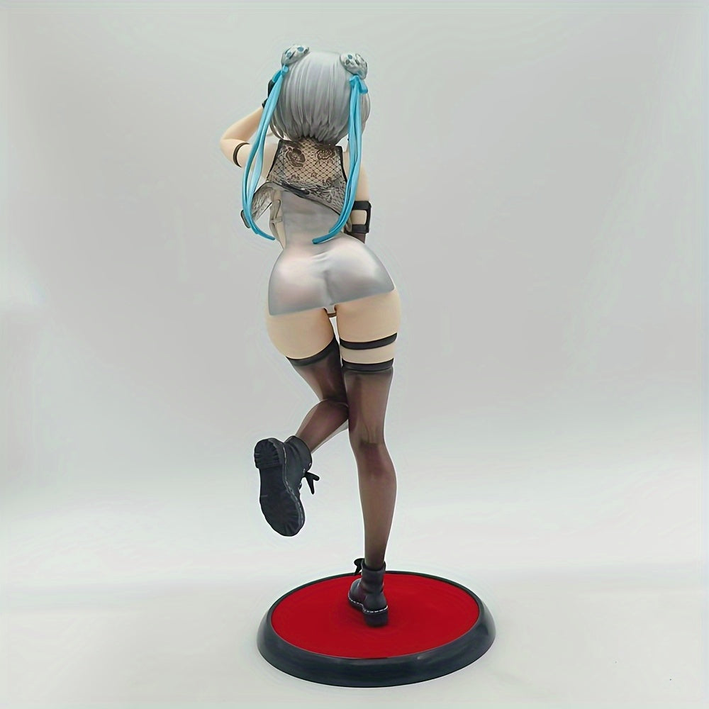 Original GT Anime Figure - Large Anime Doll with Dynamic Standing Base, White Cheongs Traditional Chinese Costume, Collectible PVC Display for Home/Office Decor - Birthday/Holiday Gift for Anime Fans - Durable Construction, Home Decoration, Stylish Desig