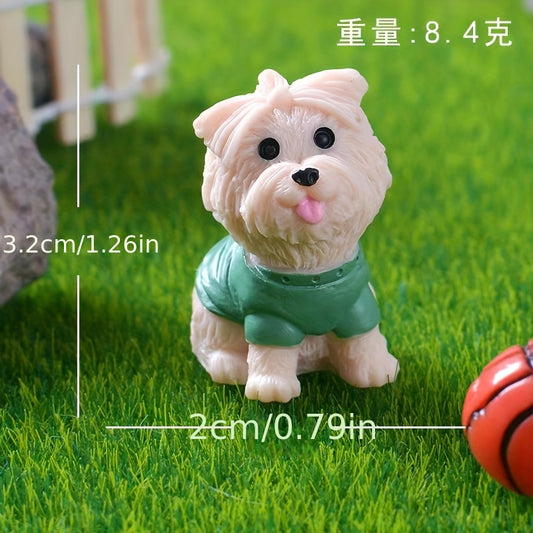12pcs Art Deco Resin Cartoon Dog Miniature Figurines - Assorted Breeds for DIY Micro Landscape Gardening, Home Decor for Living Room, Bedroom - Christmas, Halloween Decorations