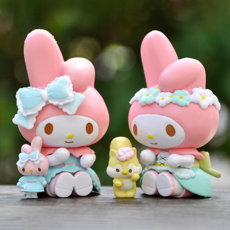 1/6pcs Sanrio Doll Tea Party Hello Kitty for Room, Car Decoration Figurines