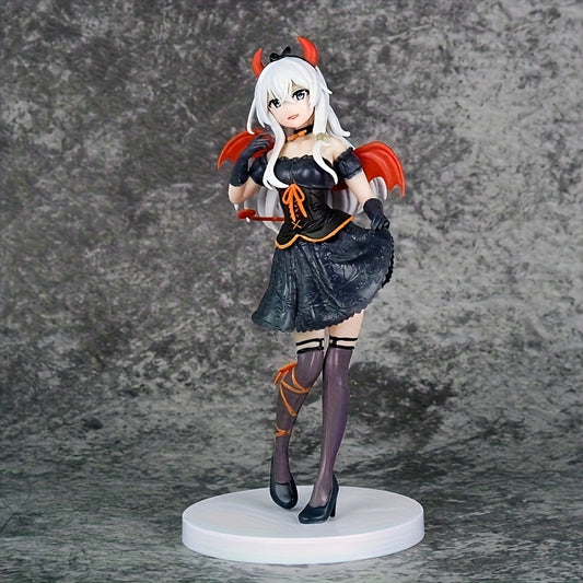 Adorable anime girl figurine with red hair and wings, dynamic standing pose, perfect for anime enthusiasts' collections or as a desktop decoration, suitable for all seasons as a festive gift