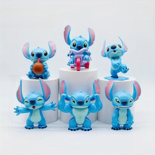 Disney Official 6pcs Stitch Figure Star Baby Cartoon Ornament Set