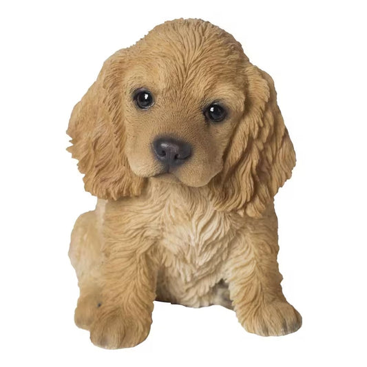 Cream-Coloured Cocker Spaniel - Garden Statue This Cocker Spaniel Figurine is a perfect decor for any home as well as a beautiful gift for a loved one