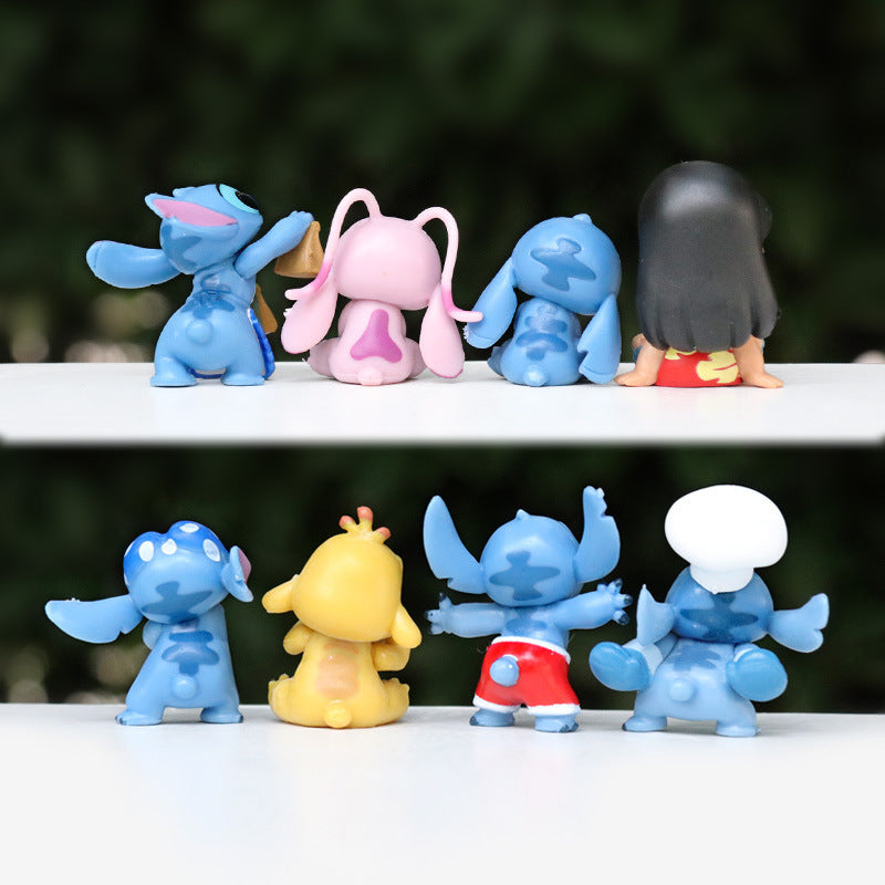 Collectible Stitch Action Figure - Vibrant Blue Cartoon Anime Doll with 6 Unique Poses, Detailed Sculpture for Desktop Decor, Living Room & Party Display, Collectible Doll, Playful Design, Highquality Sculpture, Playful Collectible, Cartoon Collectible