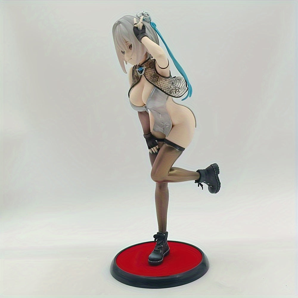 Original GT Anime Figure - Large Anime Doll with Dynamic Standing Base, White Cheongs Traditional Chinese Costume, Collectible PVC Display for Home/Office Decor - Birthday/Holiday Gift for Anime Fans - Durable Construction, Home Decoration, Stylish Desig