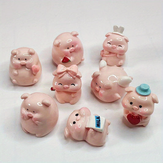 Creative Cartoon New Fashion Diary Pink Pig Figurine DIY Three-dimensional Ornament Cute Bead Blind Bag Trendy Toy Keychain Pendant