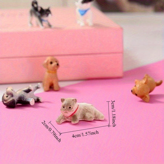 6pcs Miniature Cat and Dog Dollhouses - Realistic Animal-Themed Miniature Figurines with 6 Unique Designs, No Power Needed, Perfect for Home Decor and Collectible Display, Miniature Figurines, Collectible Miniatures, Playful Design, Intricate Detailing